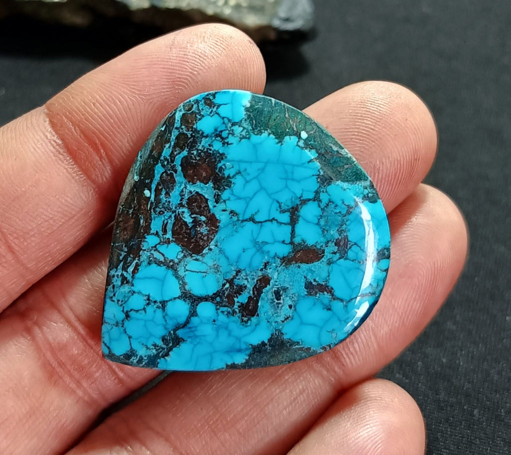 57.15 Ct Natural Turquoise Arizona blue Pear Cut Loose Gemstone With Free Gift