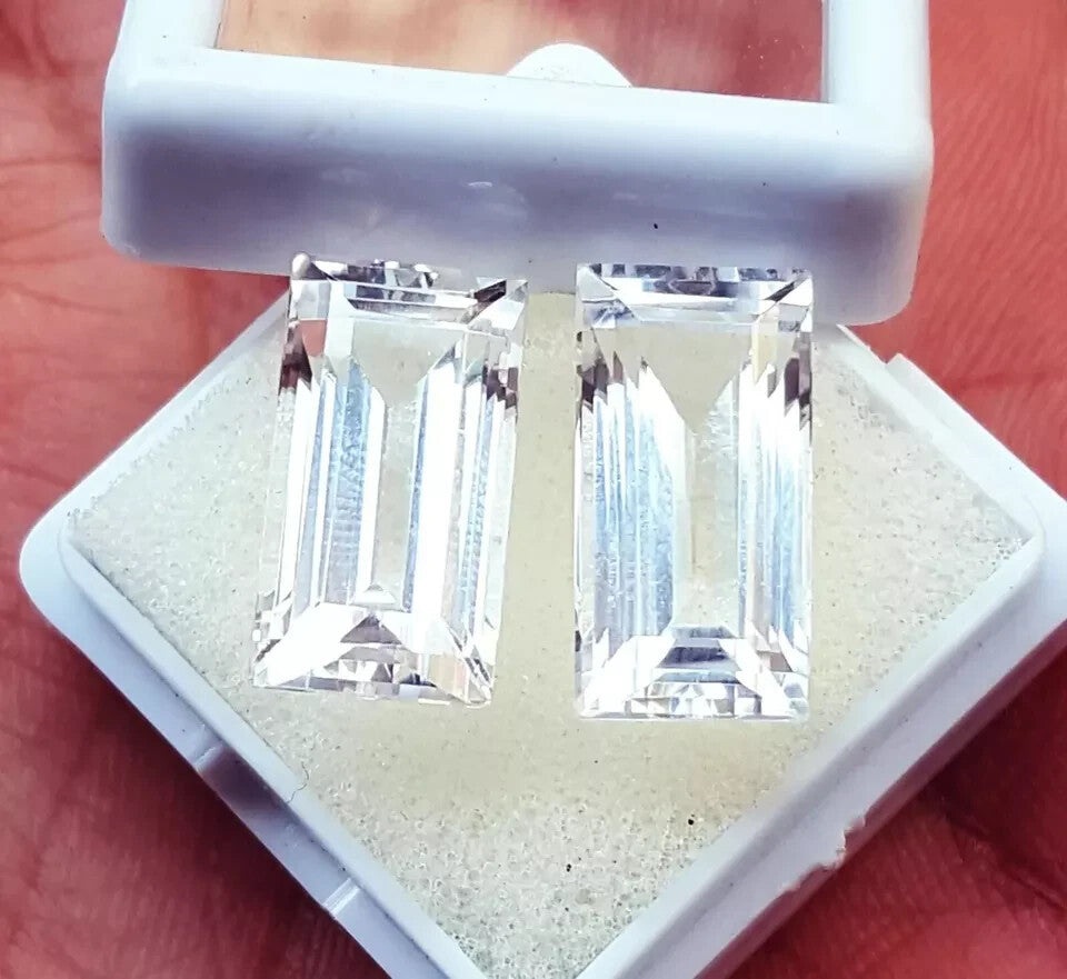 Natural White Sapphire Excellent 10-12Carat Certified 1 Pair Certified Loose Gem