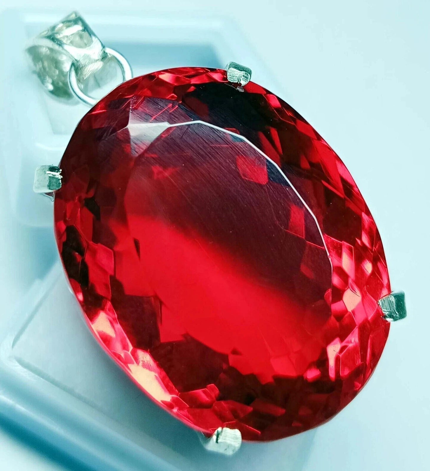 Red Topaz Locket Oval Cut 93.05 Ct Pendant Natural Gemstone EGL Certified