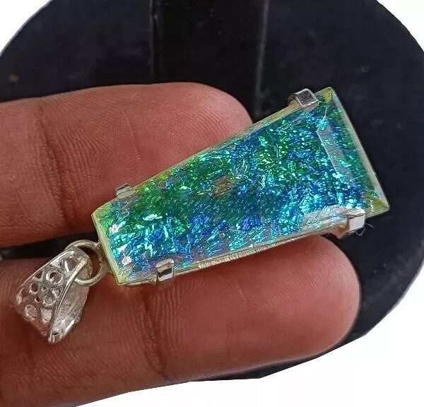 Certified 71 Ct Natural Fancy Monarch Doublet 925 Solid Silver Pendant Gemstone