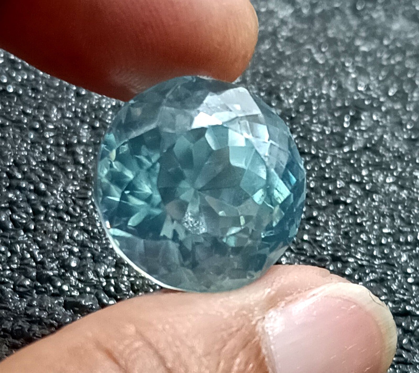Certified Natural Water Blue Zircon 60.55 Ct Cambodian Round Cut Loose Gemstone