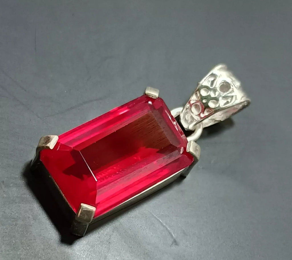 EGL Certified 42.25 Ct Natural RUBY 925 Solid Silver Pendant Loose Gemstone