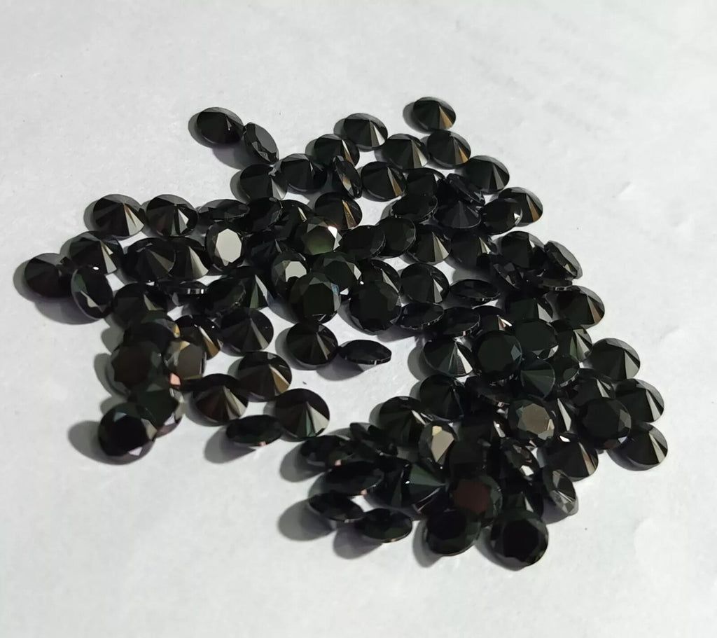 EGL Certified 3 mm Natural Black Sapphire 20 Pcs Lot Round Shape Loose Gemstone