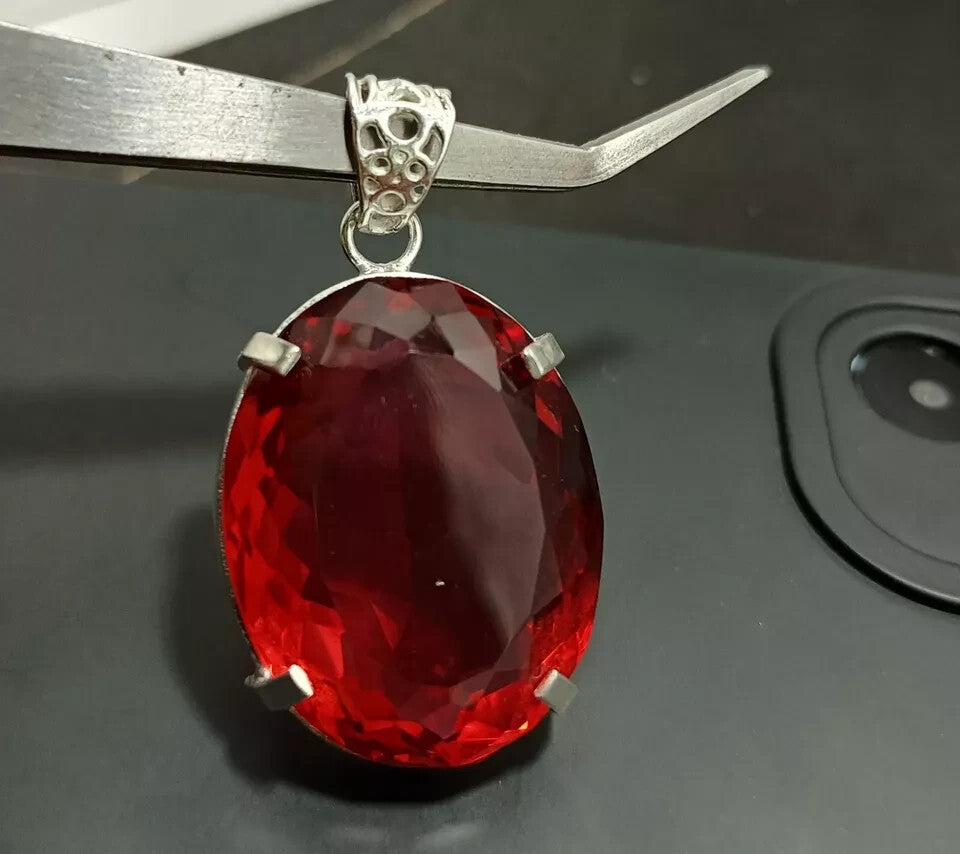 EGL Certified Natural 93.05 Ct Brazilian OVAL RED Topaz Pendant Loose Gemstone