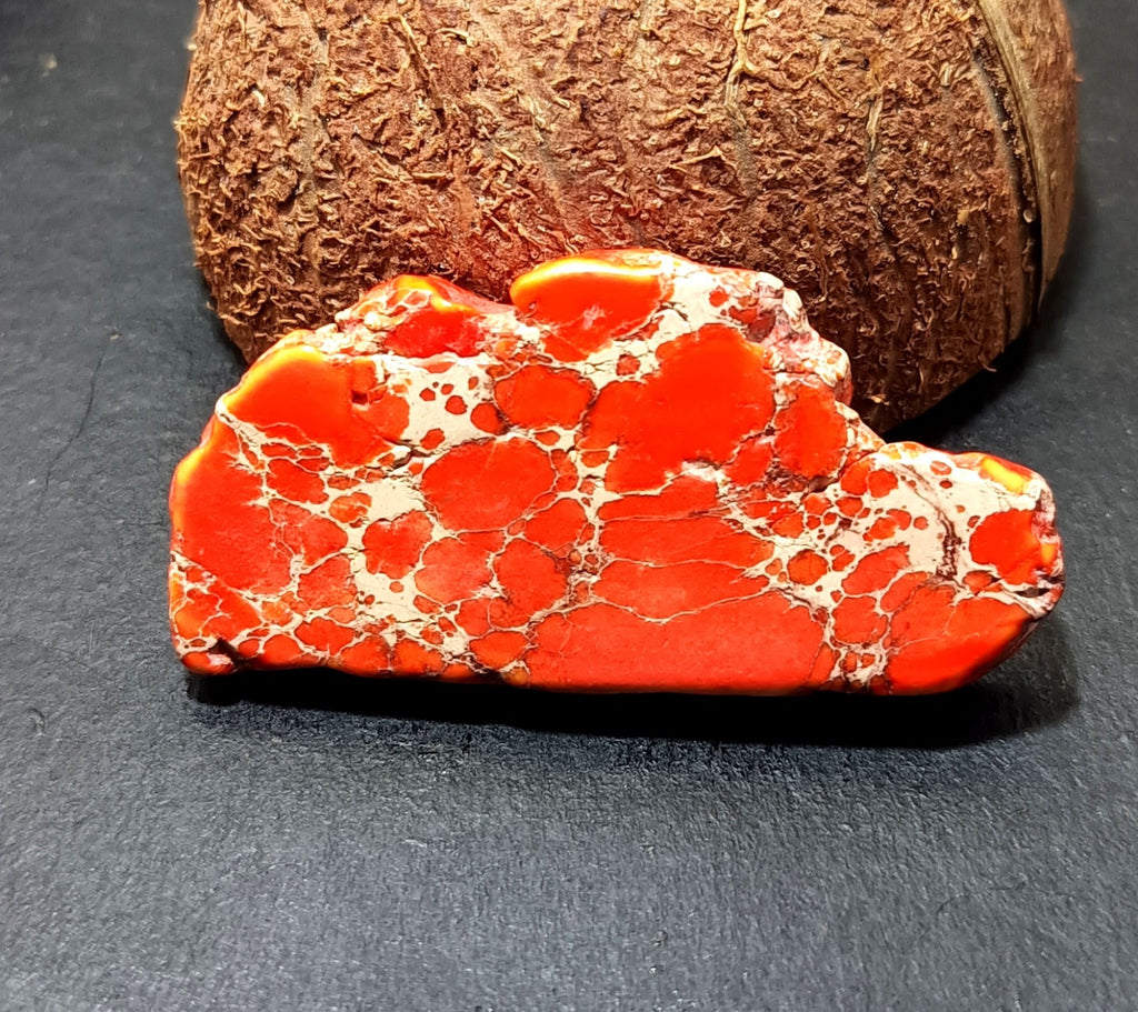 90.80 Ct Natural Arizona Superior Orange Turquoise Slab Rough Certified Gemstone