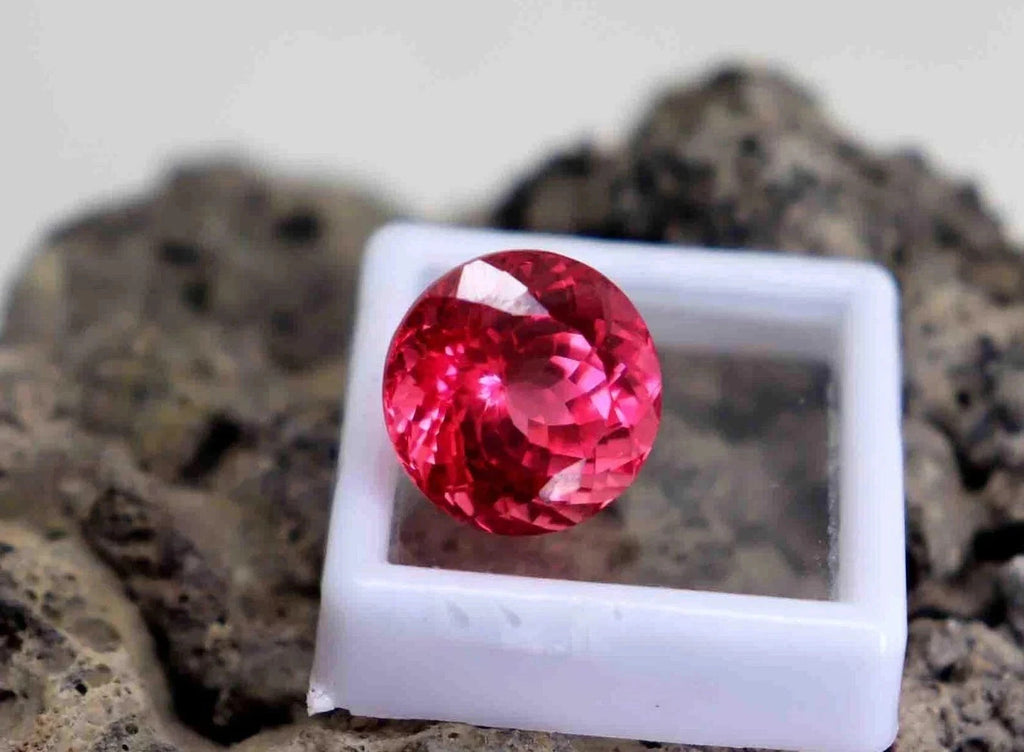 40.80 Ct Certified Round Cut Natural Padparadscha Sapphire Loose Gemstone