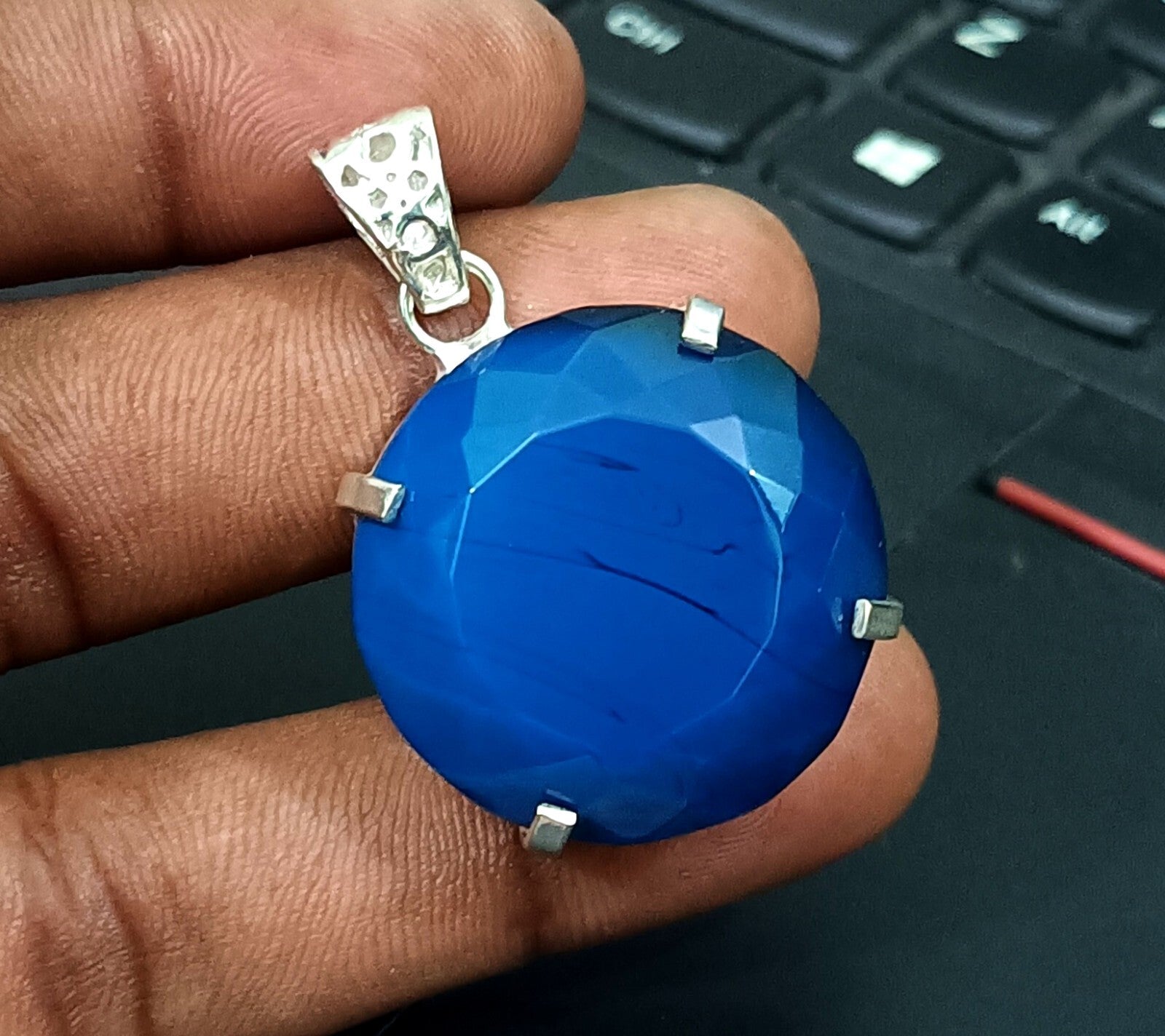 London Blue Topaz Pendant 925 Sterling Silver Pendant Gemstone Jewelry 100.50 ct