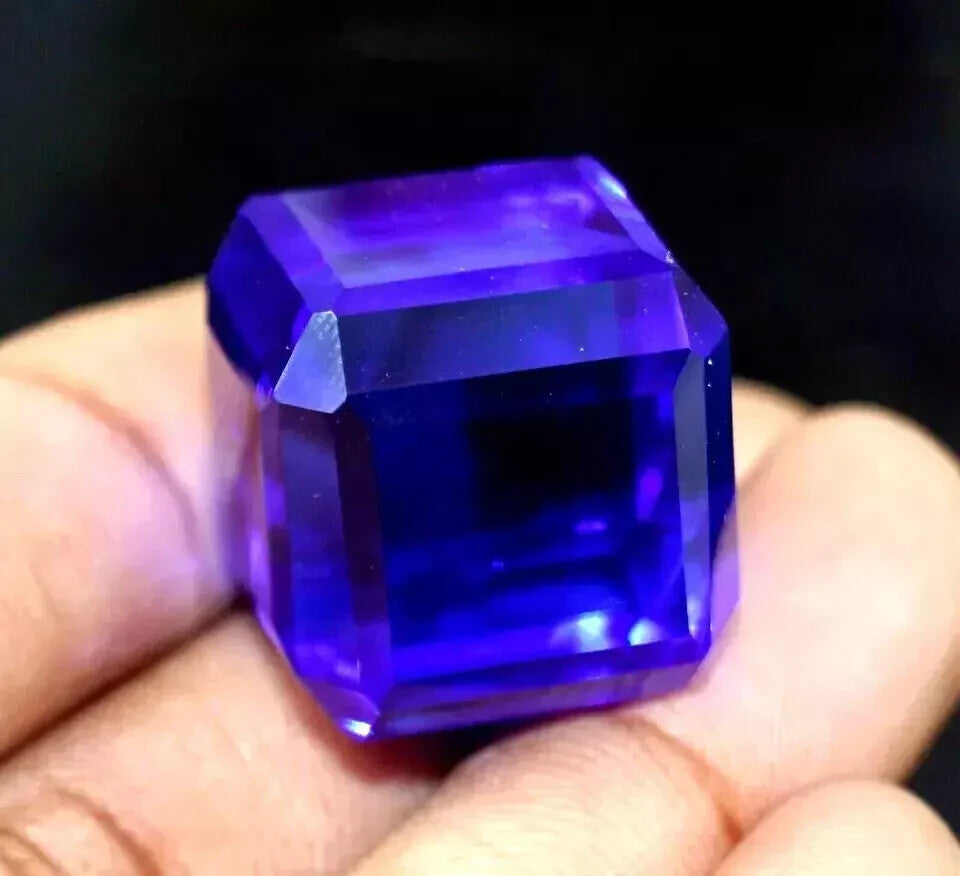 30 Ct AAA+ Natural Kashmiri Blue Sapphire Loose Gemstone CUBE Cut EGL Certified