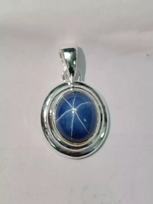 20.50 Ct Natural 6 Star Blue Sapphire Oval Garman Silver Loose Gemstone