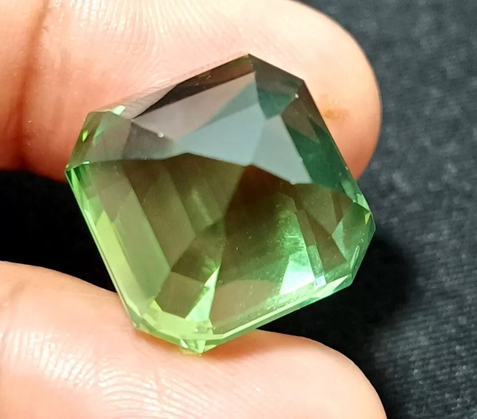 39 Ct Natural Green Sapphire Flawless EGL Certified Asscher Cut Loose Gemstone