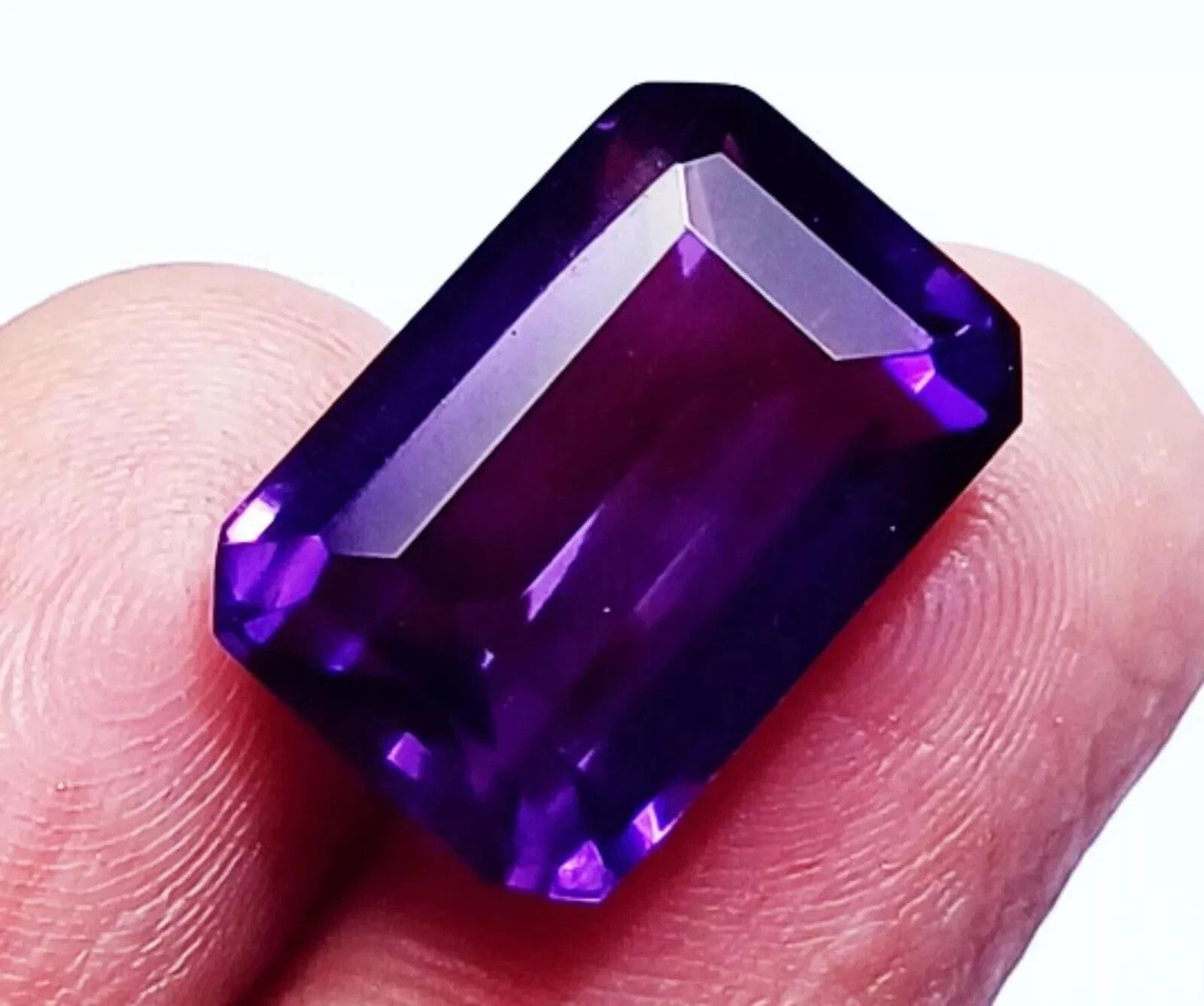 Emerald Cut Natural Violet Amethyst 10.30 Ct GIE Certified Loose Gemstone