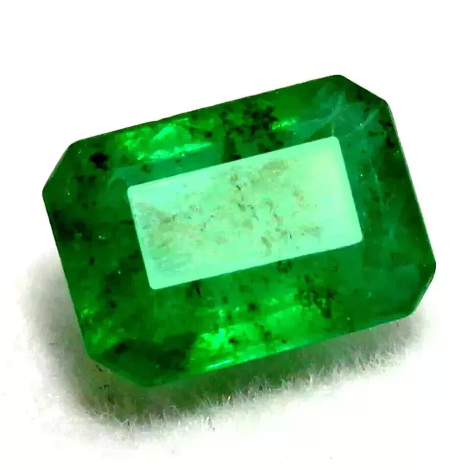 Natural Colombian Green Emerald 18.00 Ct Emerald Cut Loose Gemstone CERTIFIED