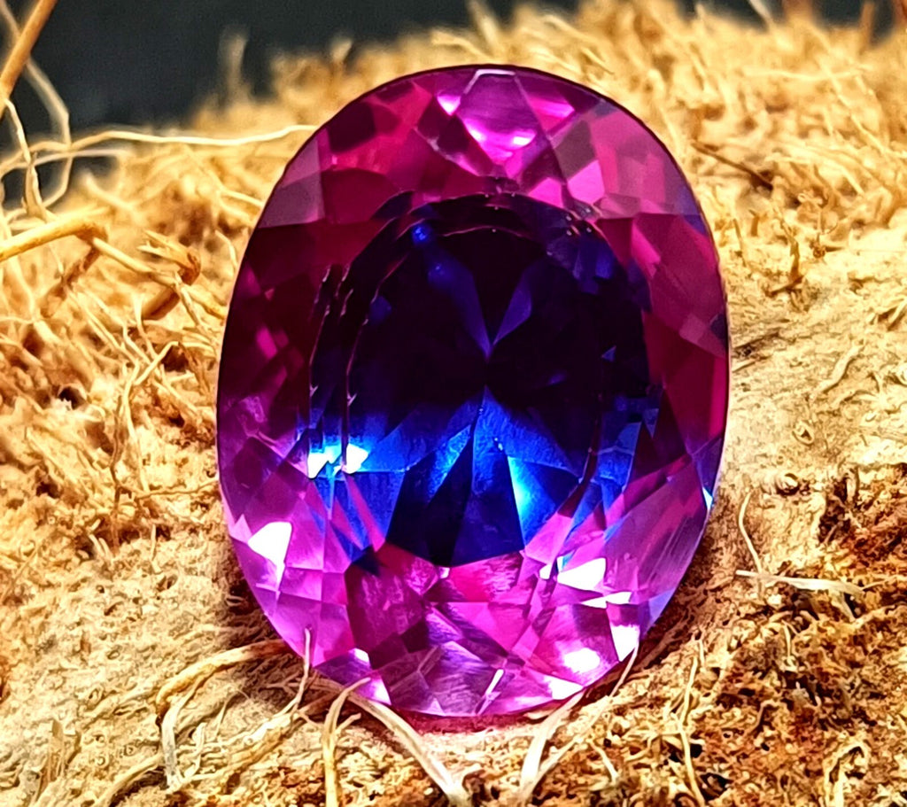 17.15 Ct A++ NATURAL Ceylon PITAMBARI Sapphire Bi-Color Certified Oval GEMSTONE