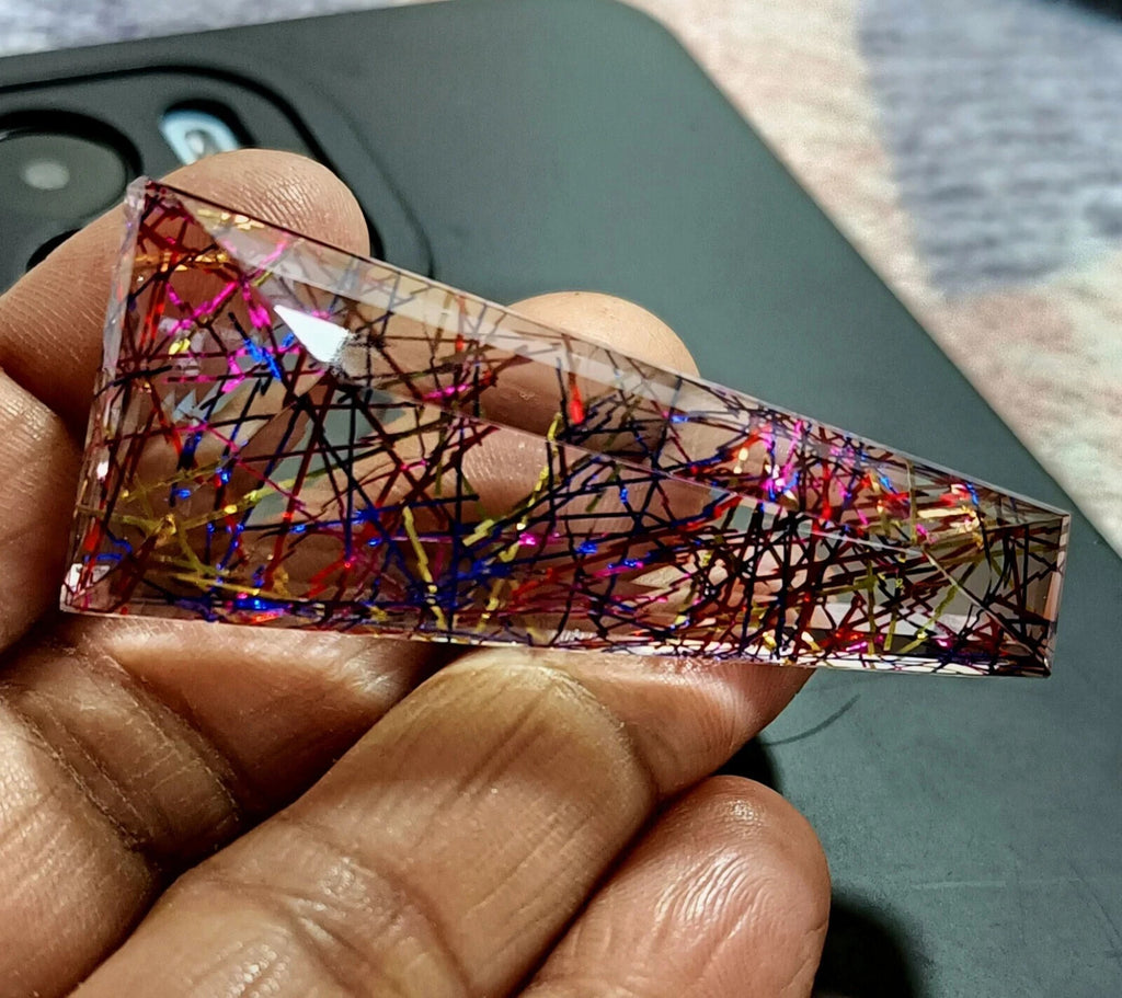 127.55 Ct Fancy Cut Natural Rutilated Quartz Loose EGL Certified Gemstone