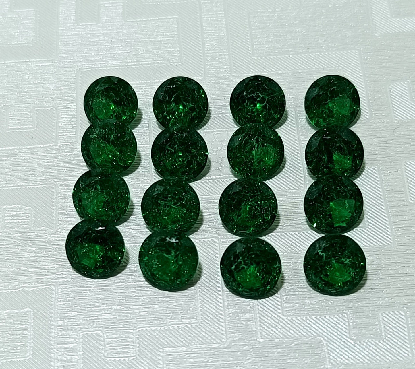 Natural Colombia Green Emerald 7 MM Round 20 Pcs Lot Certified Loose Gemstone