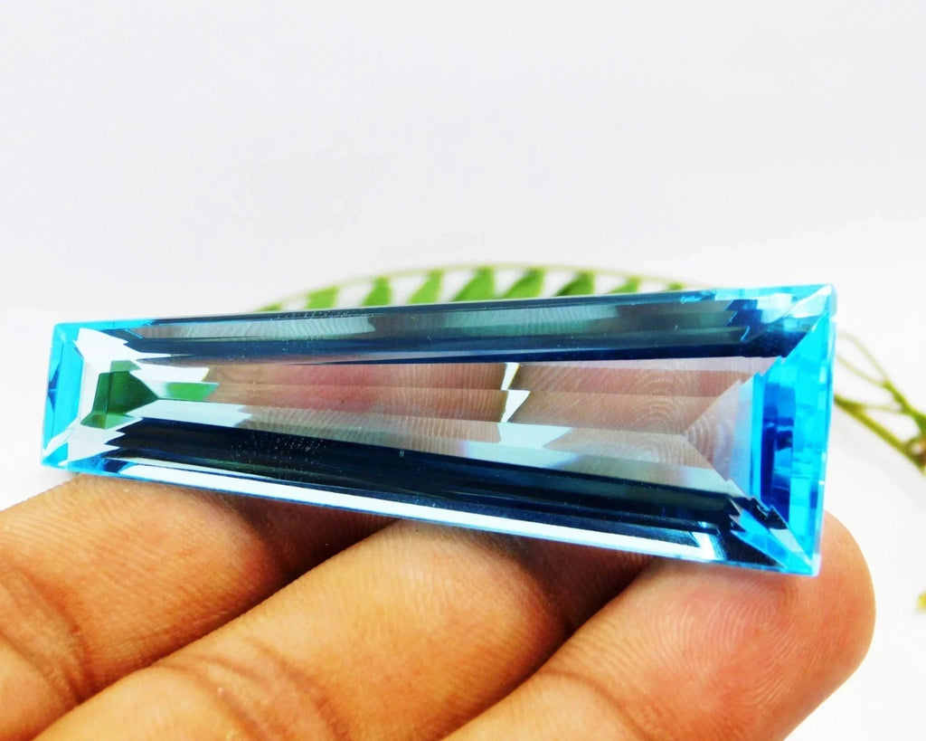 97.80 Ct Natural Sky Blue Fancy Cut Loose Topaz Flawless Gemstone GIE Certified