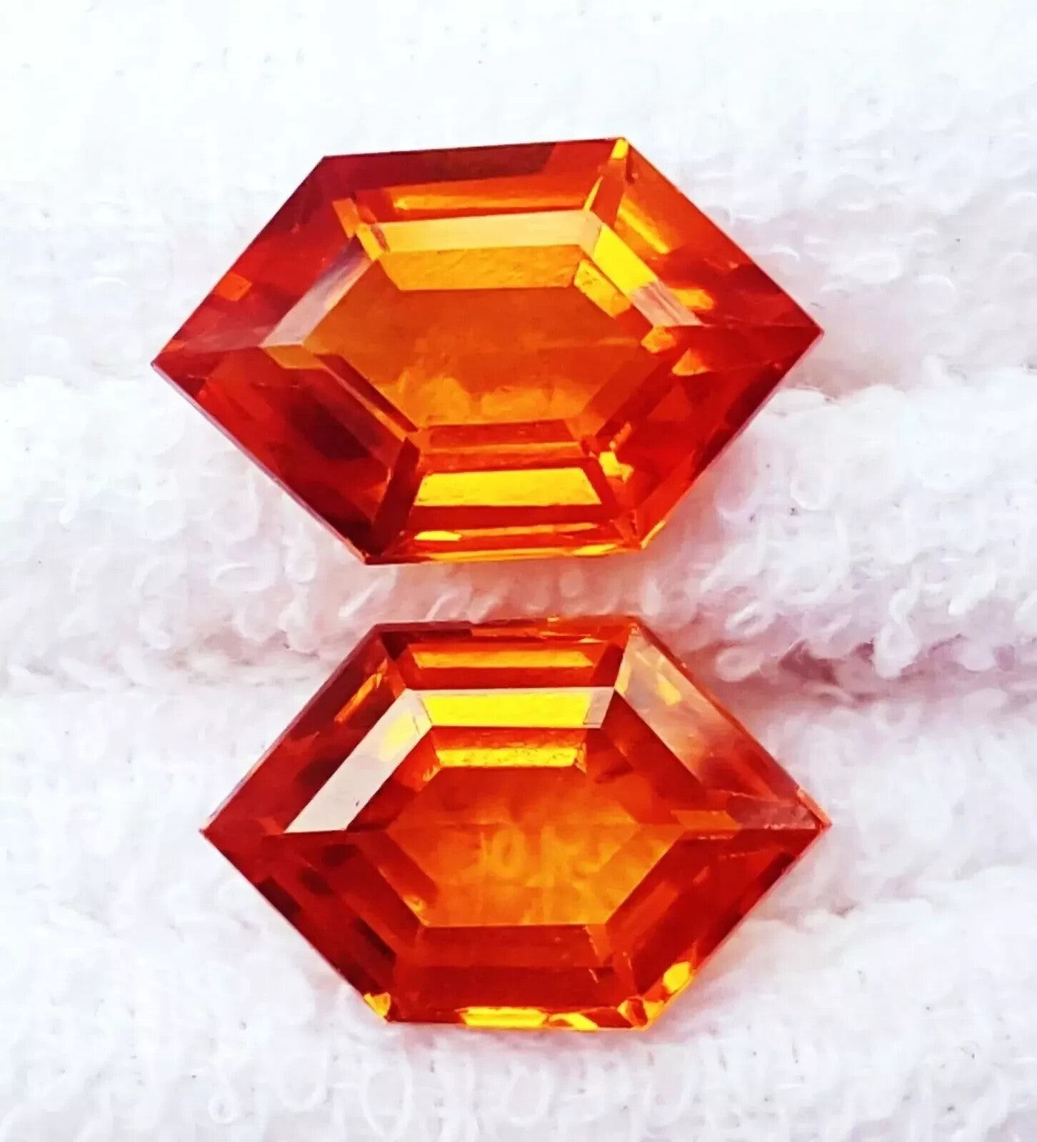 22 Ct Loose Extremely Rare Natural Orange Sapphire Gemstone Certified Pair