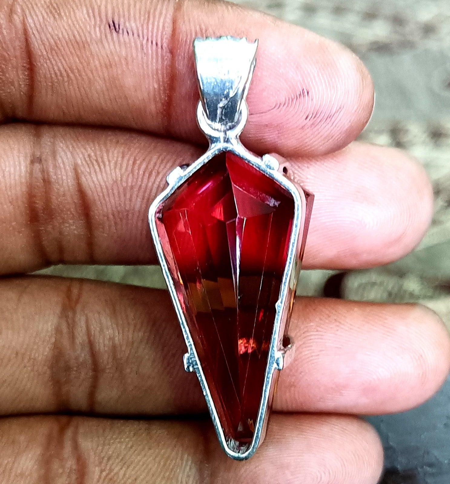 74.85 Ct Natural Zultanite 7 Color Pendant 925 Silver Loose Certified Gemstone