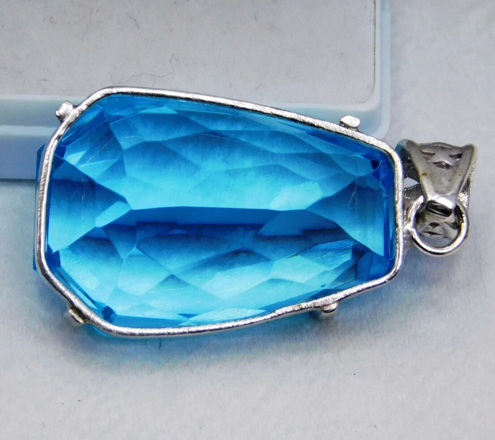 Certified Natural 86 Ct Brazilian Blue FANCY Topaz Pendant Loose Gemstone