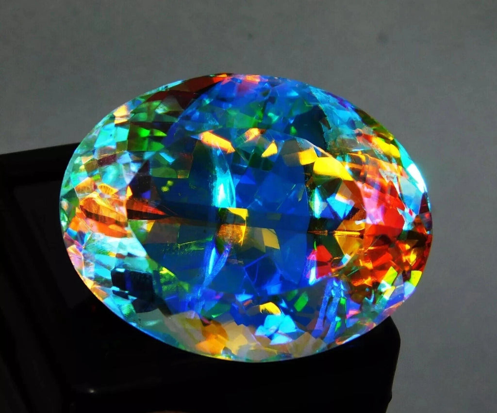 Certified 68.60 Cts Natural Oval Cut Brazilian Mystic Topaz Loose Gemstone