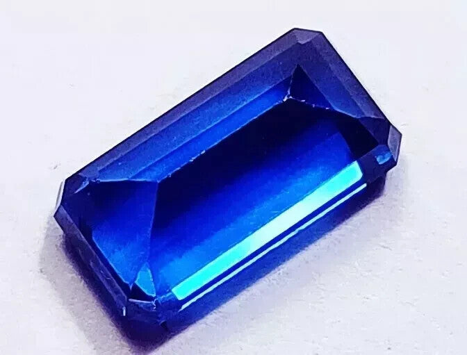Wonderful Emerald Shape Loose Gemstone 12.20 Ct Natural Blue Sapphire Certified