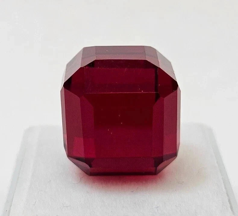 30 Ct Natural Certified BURMA Pigeon Blood Red Ruby Cube Unheated Loose Gemstone