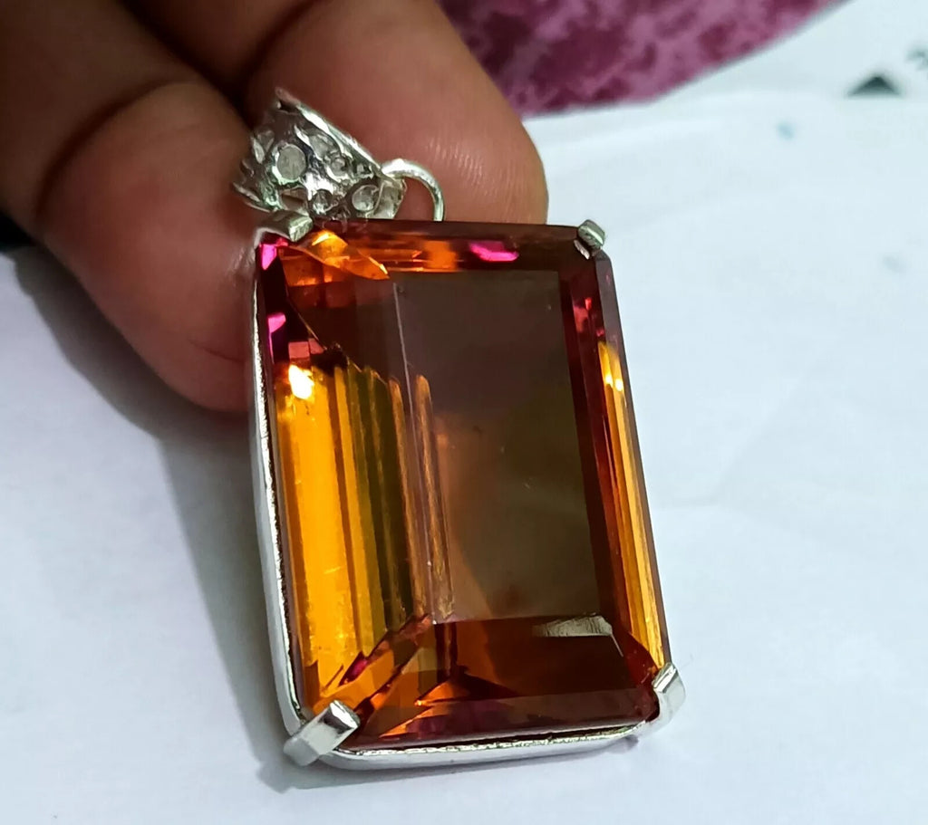 Certified 120.50 Ct+ Natural Zultanite 7 Color Pendant 925 Silver Loose Gemstone