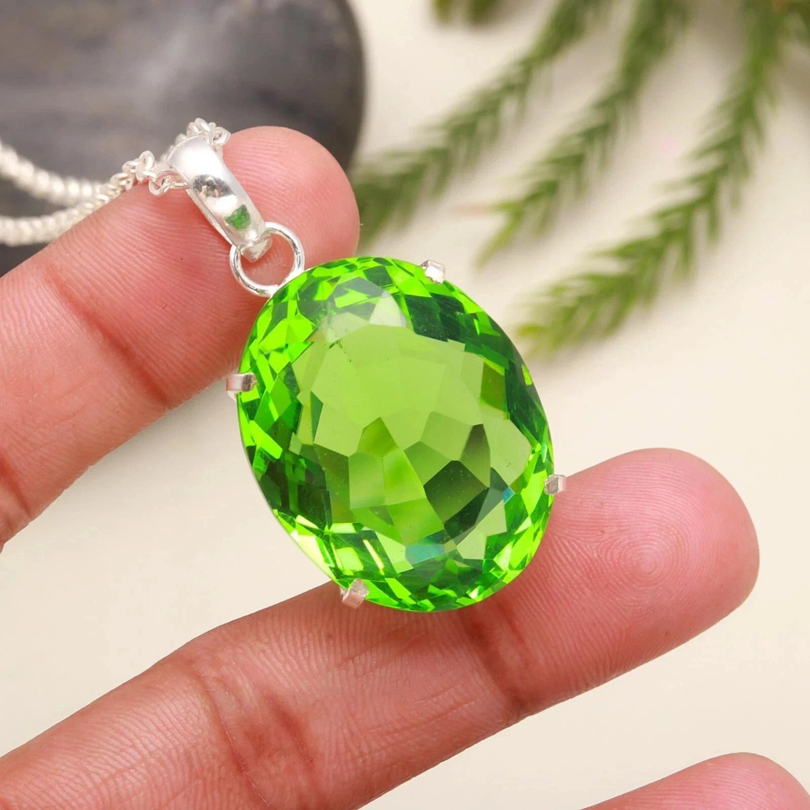 Certified Natural 80.20 Ct Brazilian Peridot Color Topaz Pendant Loose Gemstone