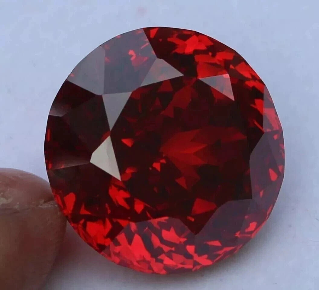 EGL Certified 85 Ct Natural Round Cut Cambodian Red Color Zircon Loose Gemstone