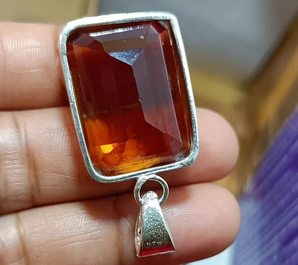 Certified 82.0 Ct Natural Zultanite 7 Color Emerald Pendant 925 Silver Gemstone