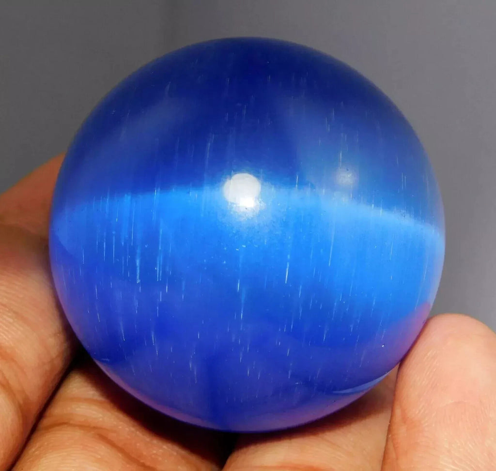 Chrysoberyl 435 Ct Natural BLUE Cats Eye Ball Cut Loose Certified Gemstone