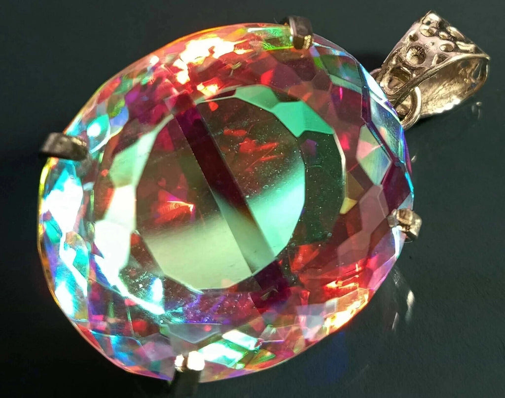 65.80 Ct EGL Certified Natural Mystic 925 Solid Silver Pendant Loose Gemstone