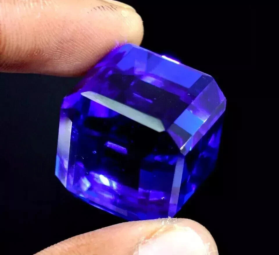 30 Ct AAA+ Natural Kashmiri Blue Sapphire Loose Gemstone CUBE Cut EGL Certified