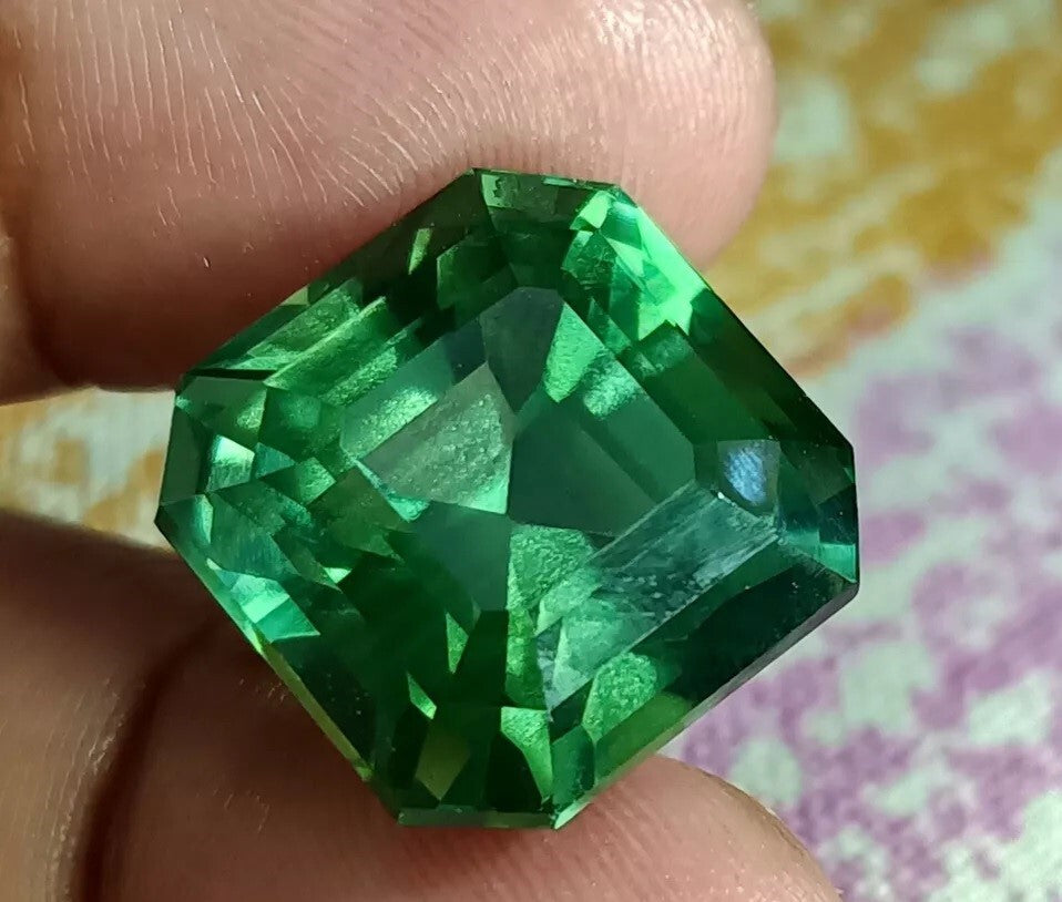 39 Ct Natural Green Sapphire Flawless EGL Certified Asscher Cut Loose Gemstone