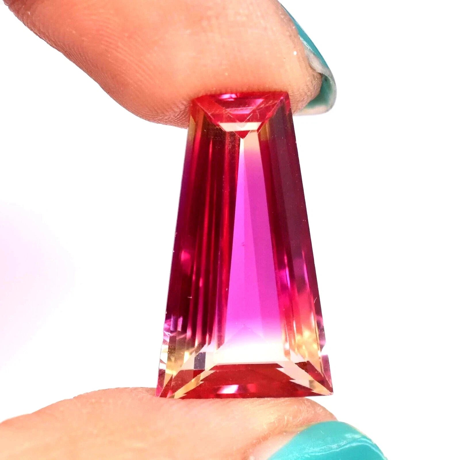 20.15 Ct Natural Bi-Color Brazilian Tourmaline Fancy Cut Certified Gemstone