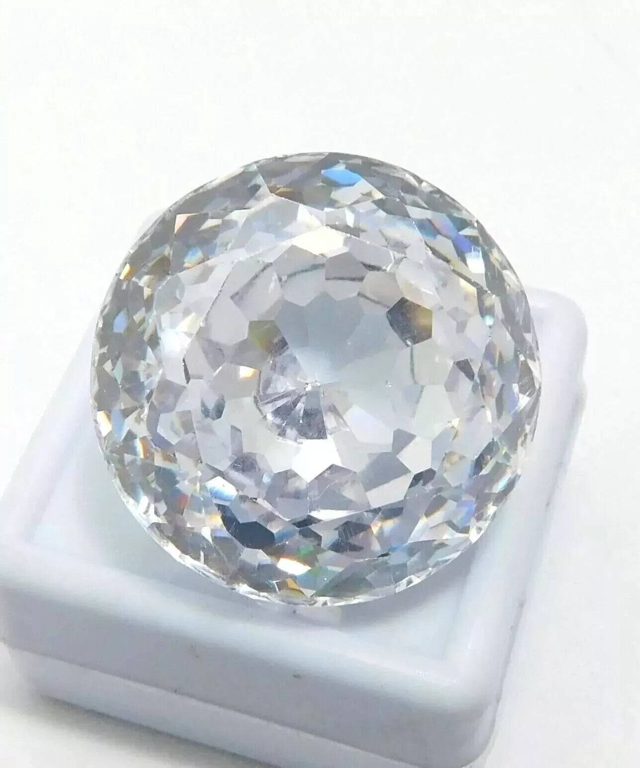 84.55 Ct. Natural Precious Cambodian White Zircon Round Cut Loose Gemstone