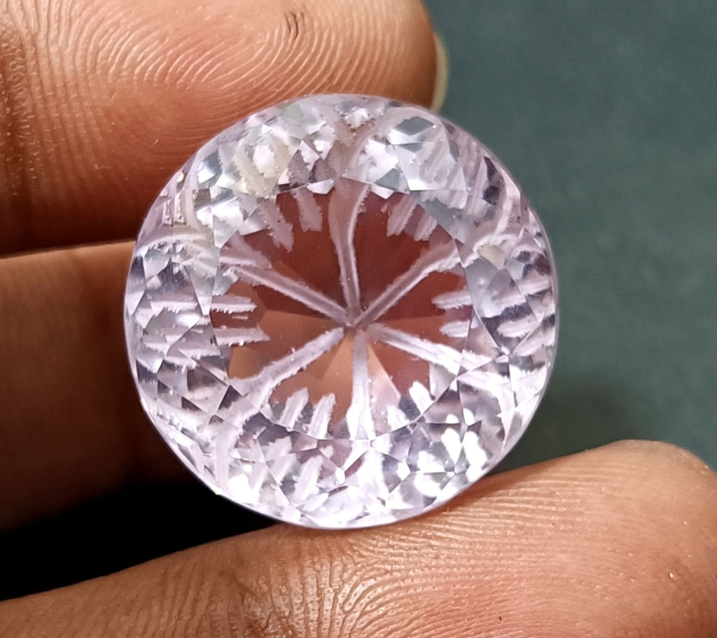 40.95 Ct Round Fine Cut EGL Certified Brazilian Pink Color Topaz Loose Gemstone