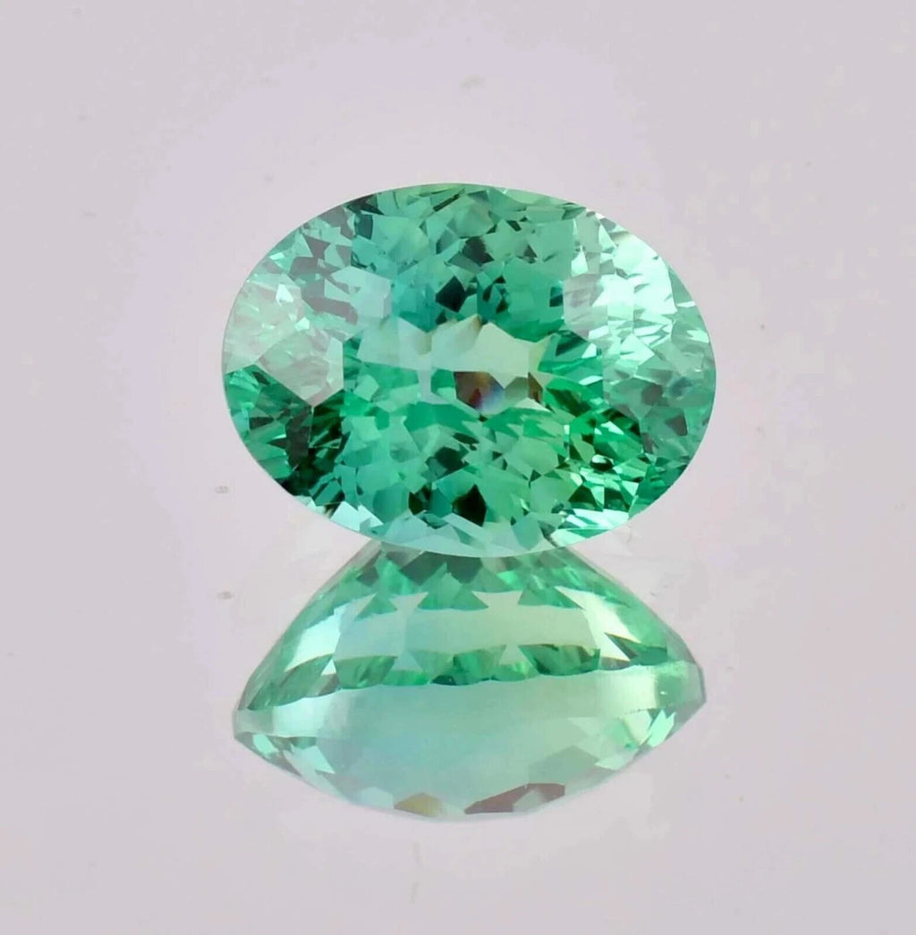 10 Ct EGL Certified Natural Flawless Blue Green Sapphire Oval Cut Loose Gemstone