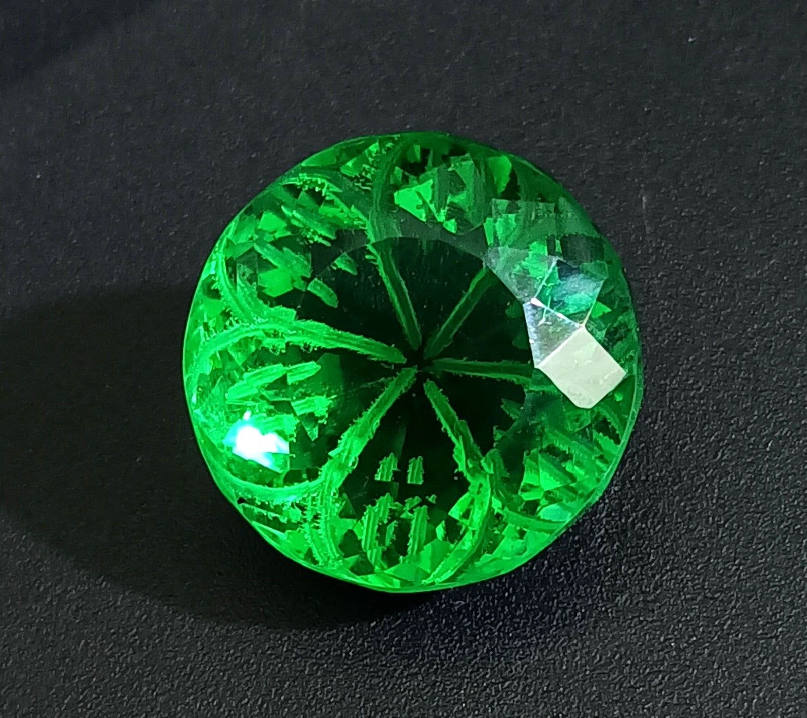 40.65Ct Round Fine Cut EGL Certified Brazilian Green Color Topaz Loose Gemstone