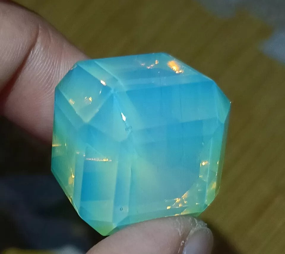 132.25 Ct Natural Green Opal Cube Welo Australian Certified Untreated Gemstone