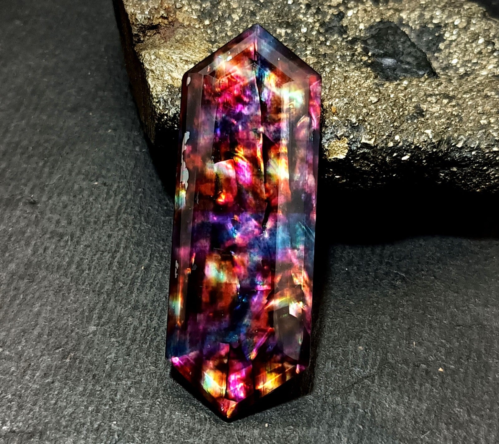 61.35 Ct Natural Ammolite Opal-Like Organic Doublet Loose EGL CERTIFIED GEMSTONE