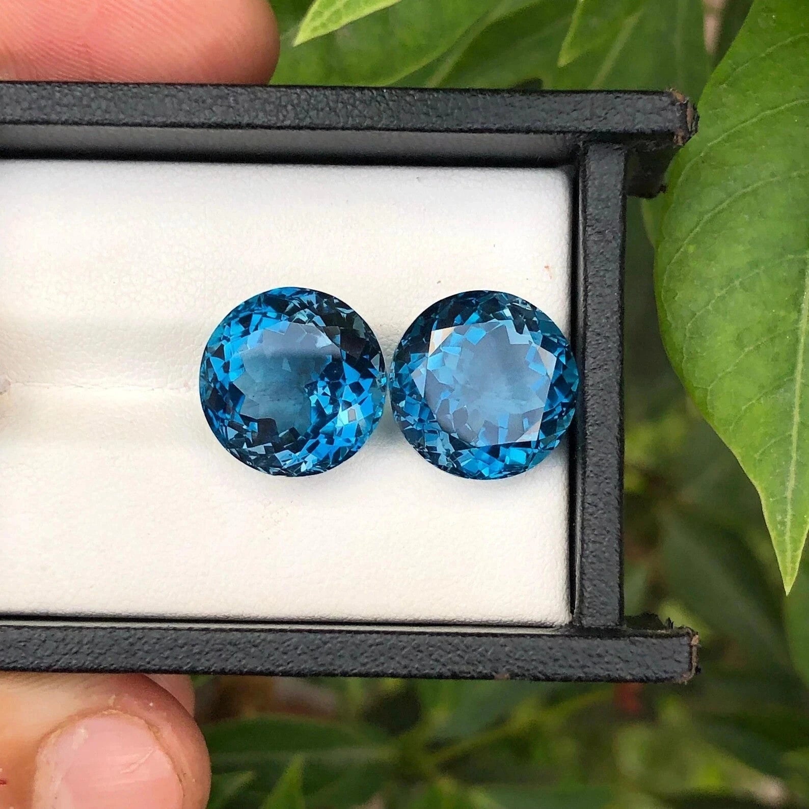 30 Ct 2 Pcs Natural Swiss Blue Sapphire GIE Certified Round Cut Loose Gemstone