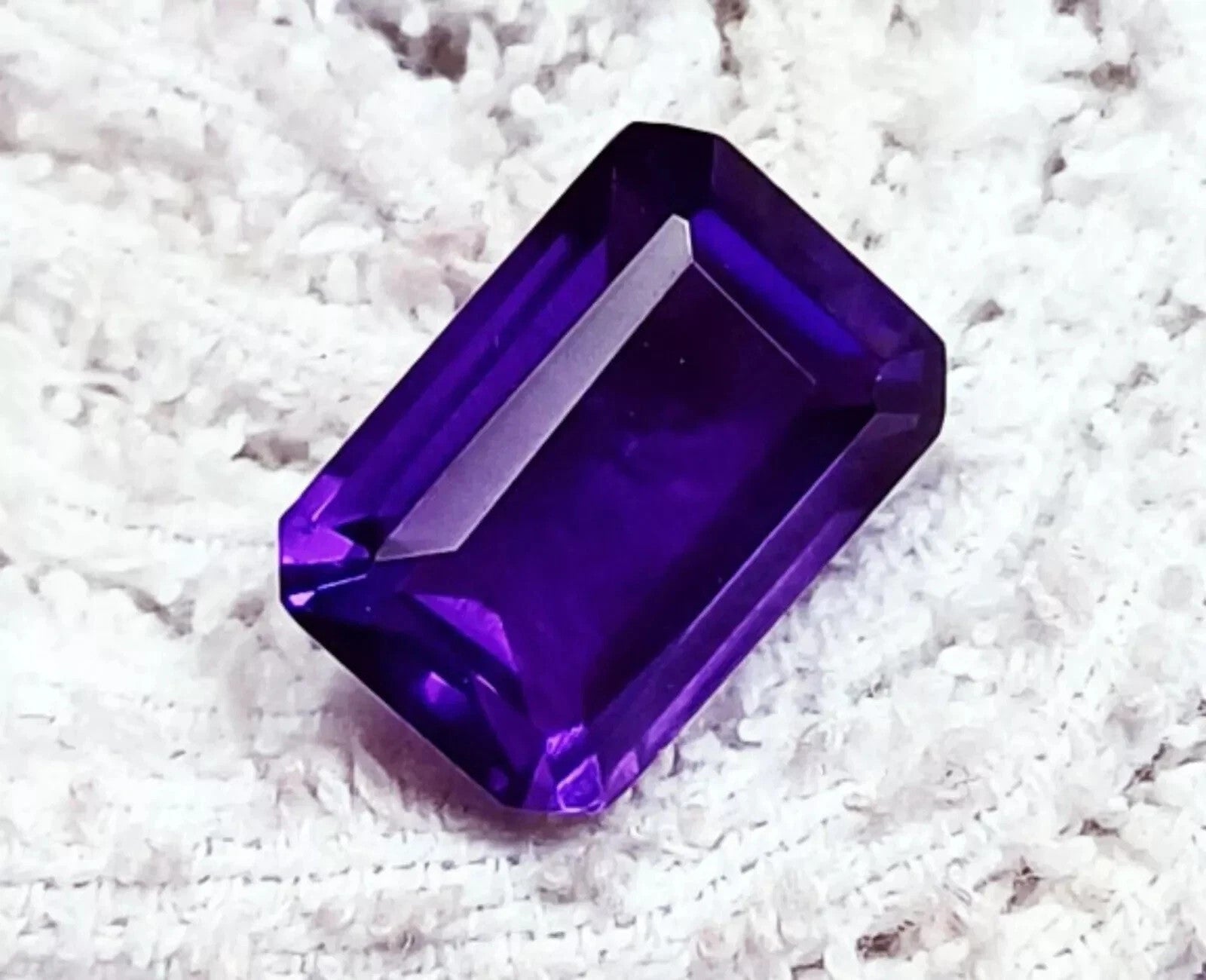 Emerald Cut Natural Violet Amethyst 10.30 Ct GIE Certified Loose Gemstone