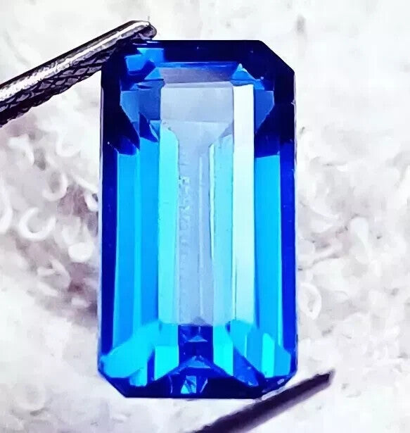Wonderful Emerald Shape Loose Gemstone 12.20 Ct Natural Blue Sapphire Certified