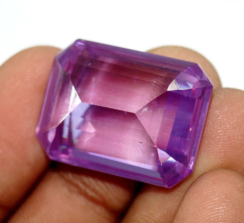 80 Ct+ EGL Certified Natural Purple Zircon Cambodian Emerald Loose Gemstone