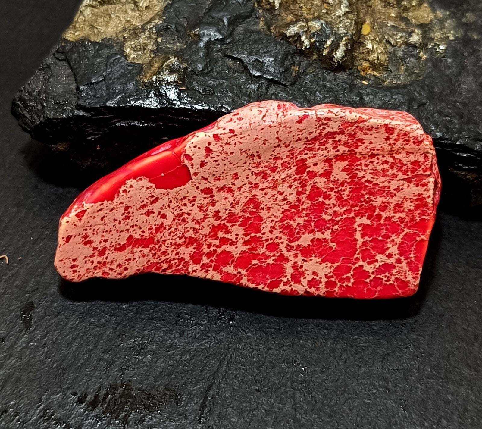 68.85 Ct Natural Arizona Superior Red Turquoise Slab Rough Certified Gemstone