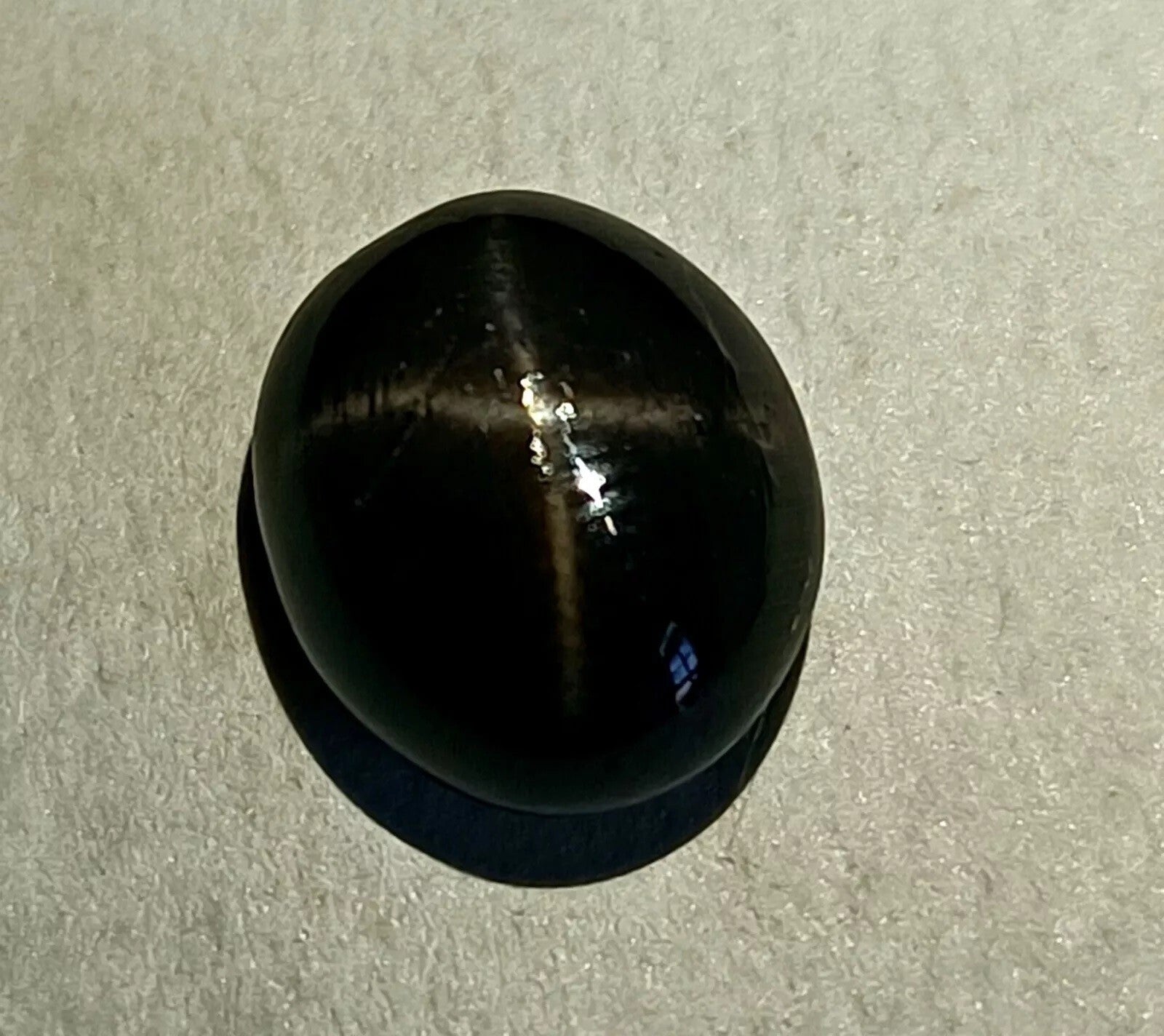 Black Star Sapphire 4 Rays 5.75 Ct Oval Cabochon Natural Gemstone