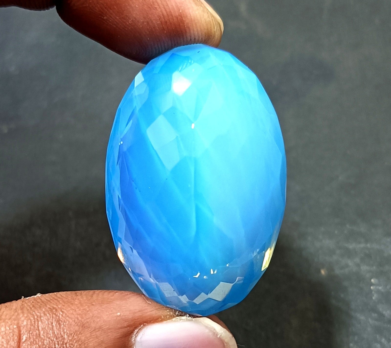 86.10  Ct Natural Blue Opal Oval Cut Welo Australian EGL Certified Gemstone