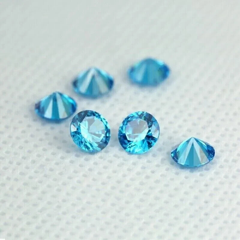 5 mm 15 Pcs Certified Natural Santa Maria Aquamarine Round Cut  Lot Gemstone