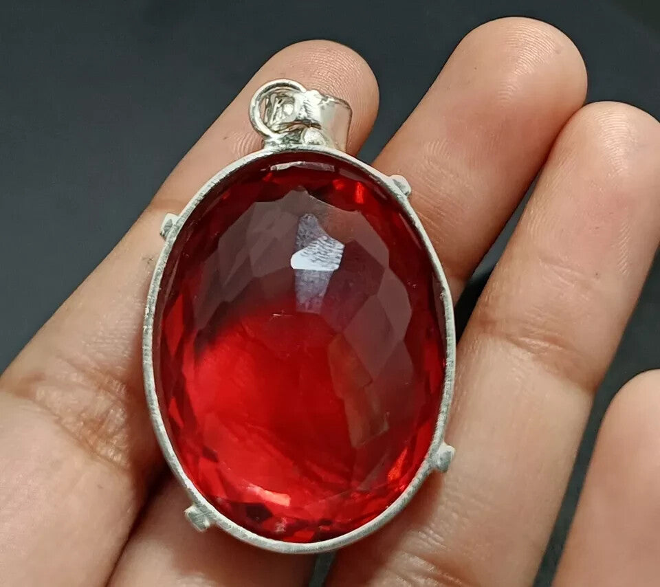 EGL Certified Natural 93.05 Ct Brazilian OVAL RED Topaz Pendant Loose Gemstone